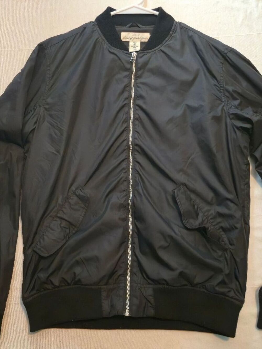 L.O.G.G. Men's Black Bomber Jacket Size Medium